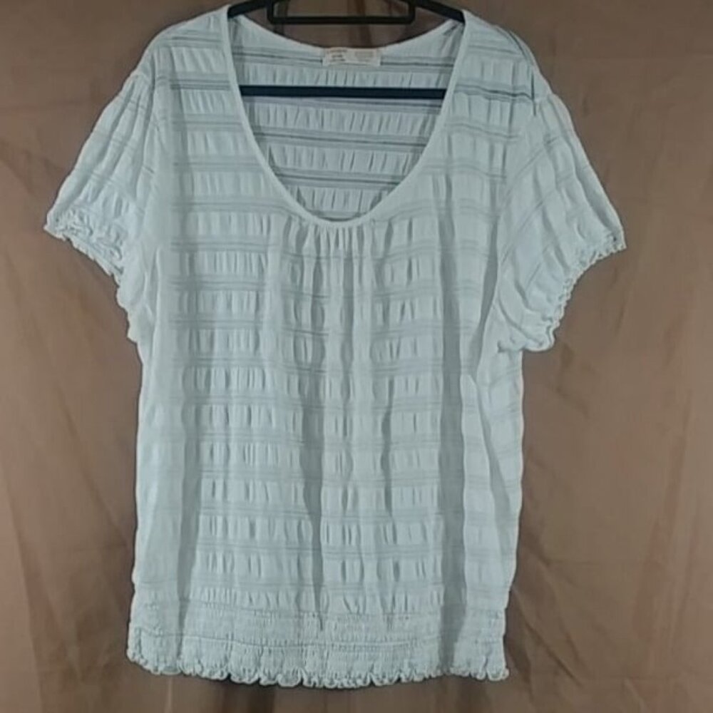 No Boundaries Women's White Smocked Short Sleeve Summer Top Plus Size 3X